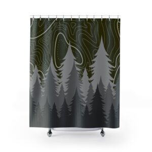 Green Topo Shower Curtain V2