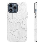 White Topography Hard Shell Phone Case