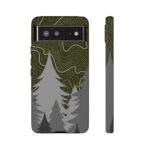 Green Forest Topo Hard Shell Phone Case
