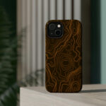 Brown Topographic Magsafe Tough Case For Iphone 14 Series