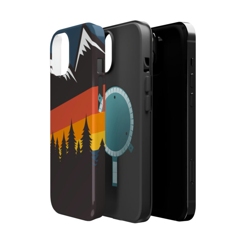 Color Stripe Mountains Magsafe Tough Case For Iphone 14 Series