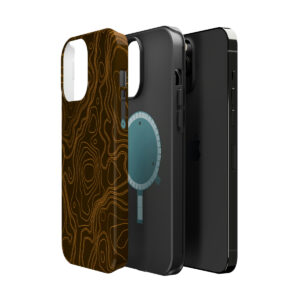 Brown Topographic Magsafe Tough Case For Iphone 14 & 13 Series