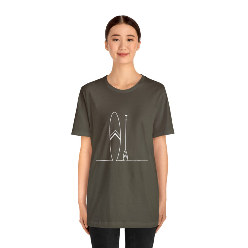 Women's Paddle Board  Line Art Short Sleeve Tee