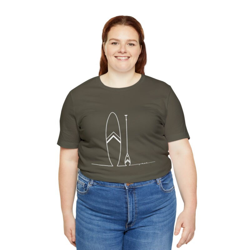 Women's Paddle Board  Line Art Short Sleeve Tee