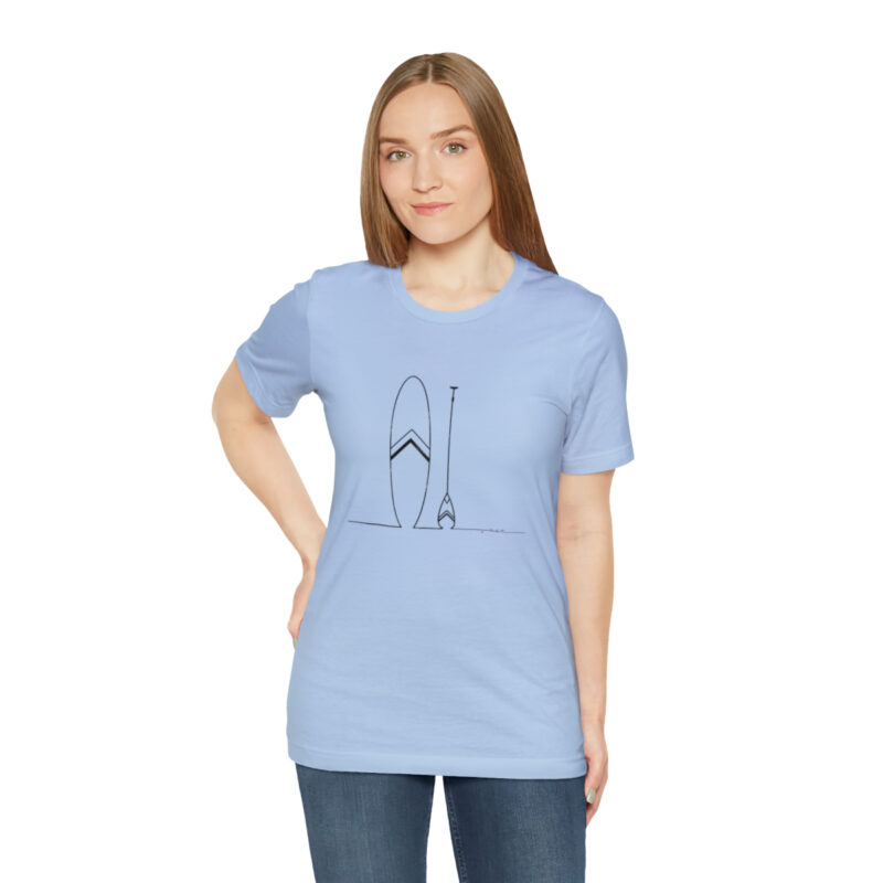 Women's Paddle Board  Line Art Short Sleeve Tee