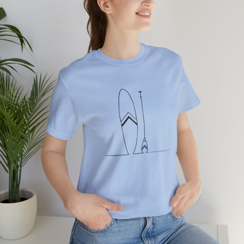 Women's Paddle Board  Line Art Short Sleeve Tee