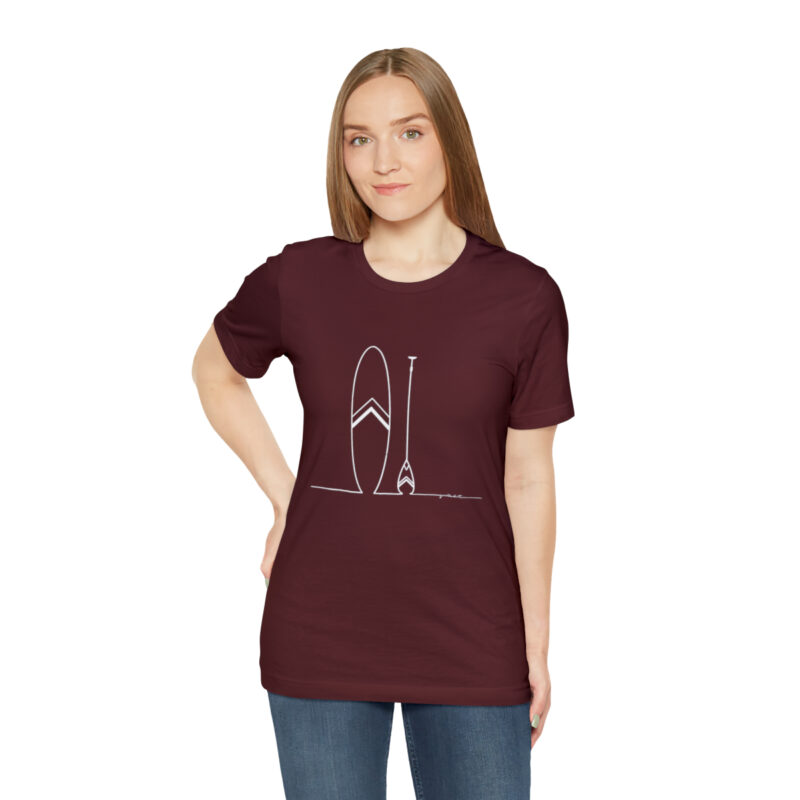 Women's Paddle Board  Line Art Short Sleeve Tee