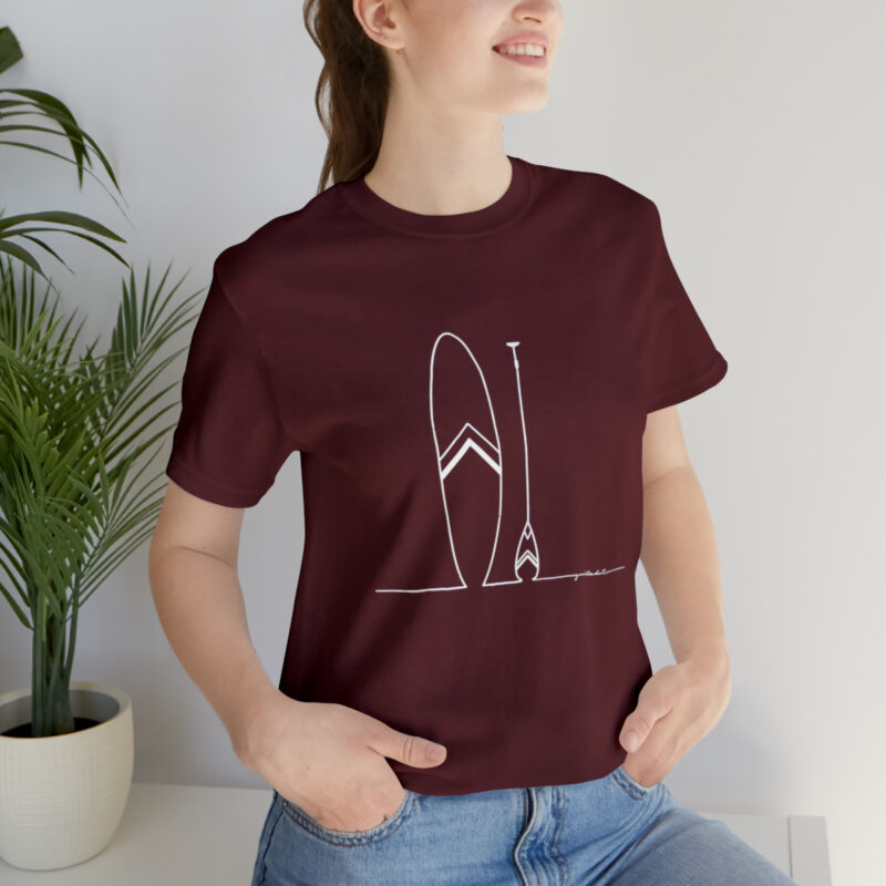 Women's Paddle Board  Line Art Short Sleeve Tee