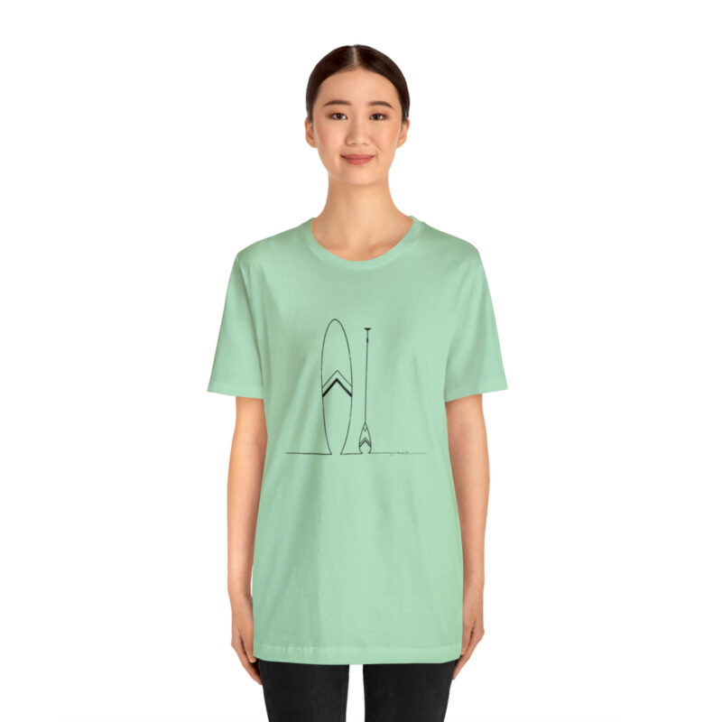 Women's Paddle Board  Line Art Short Sleeve Tee