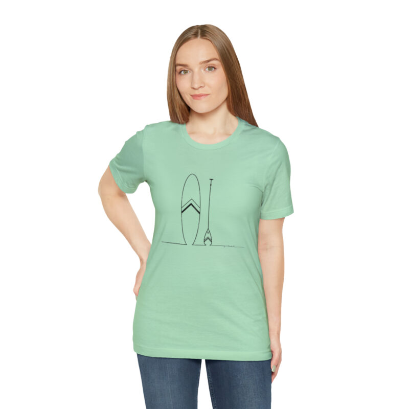 Women's Paddle Board  Line Art Short Sleeve Tee