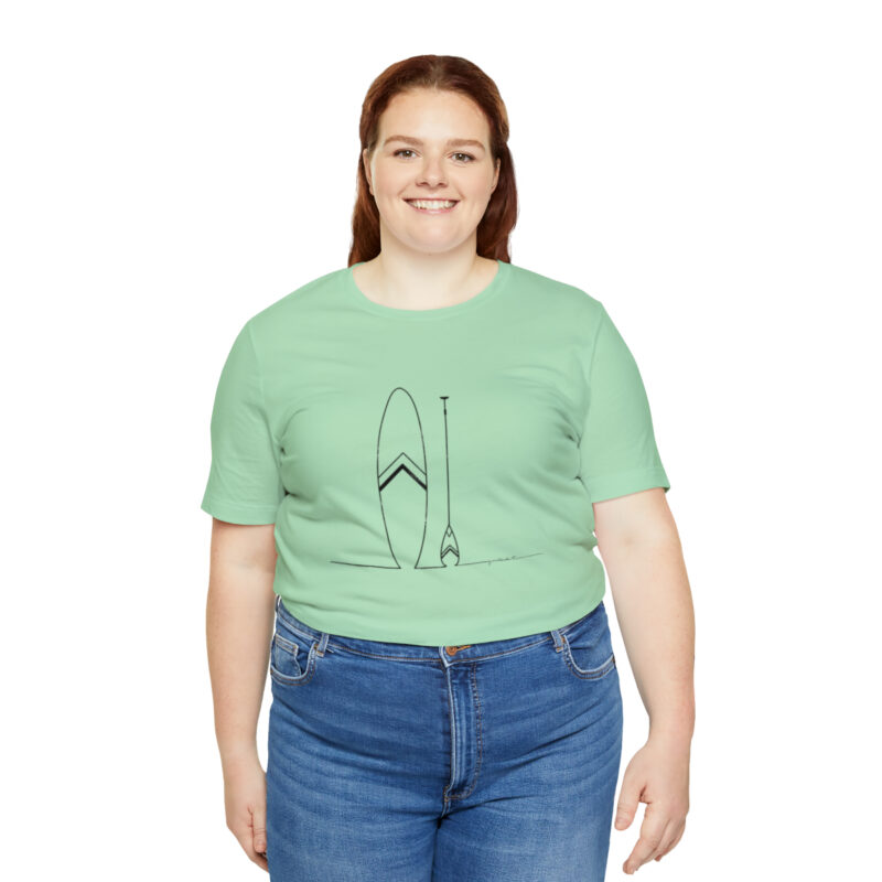 Women's Paddle Board  Line Art Short Sleeve Tee