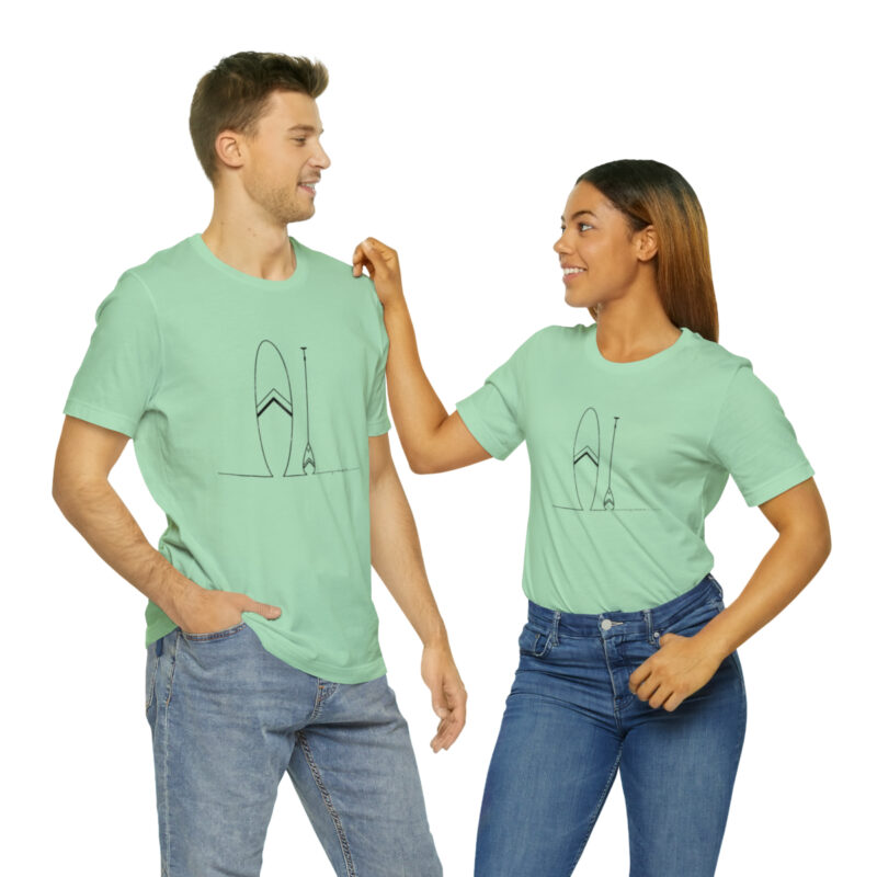 Women's Paddle Board  Line Art Short Sleeve Tee