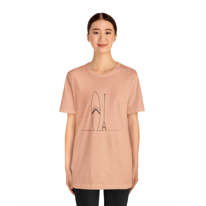 Women's Paddle Board  Line Art Short Sleeve Tee