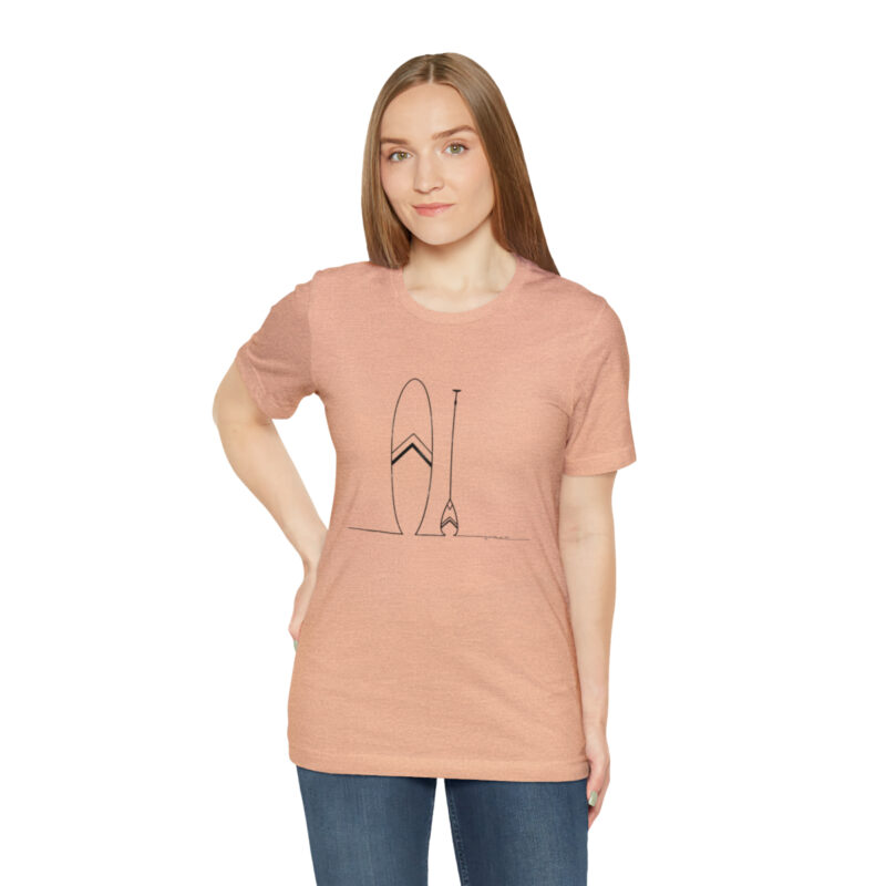 Women's Paddle Board  Line Art Short Sleeve Tee