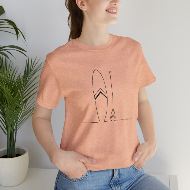 Women's Paddle Board  Line Art Short Sleeve Tee