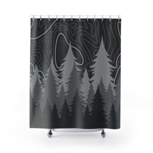 Dark Topo Shower Curtain V2