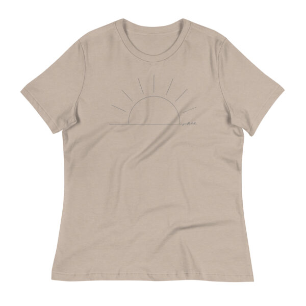 Women's Rising Sun Line Art Relaxed T-Shirt