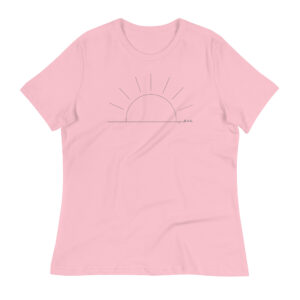 Women's Rising Sun Line Art Relaxed T-Shirt