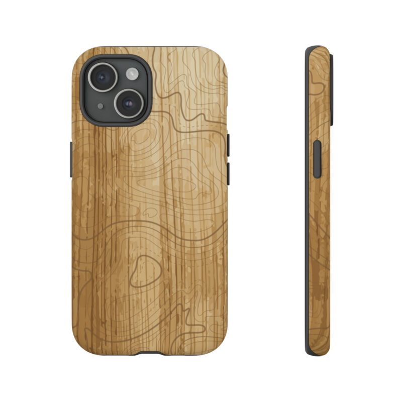 Topographic Wood Hard Shell Phone Case