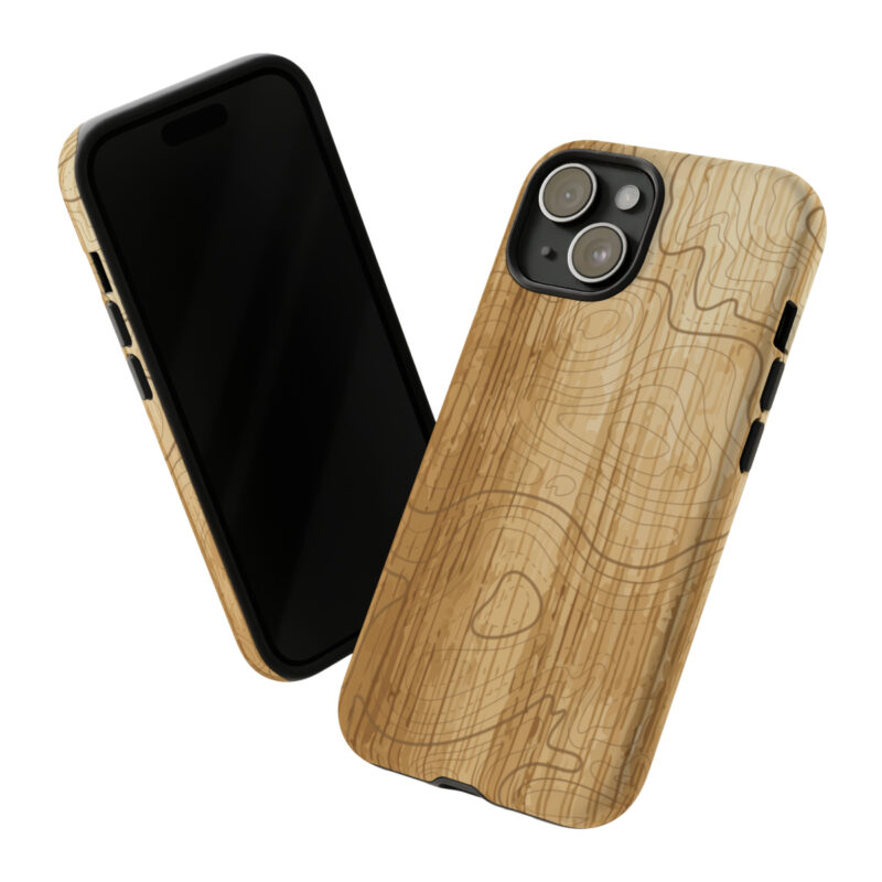 Topographic Wood Hard Shell Phone Case