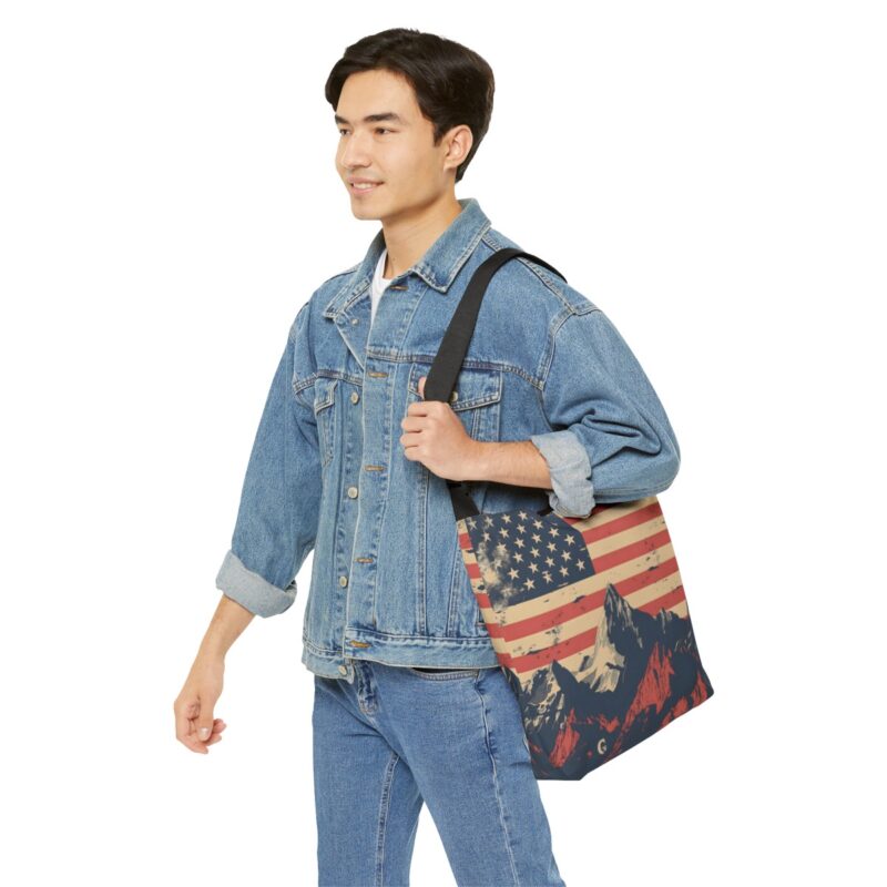 Usa Mountain Flag Adjustable Tote Bag