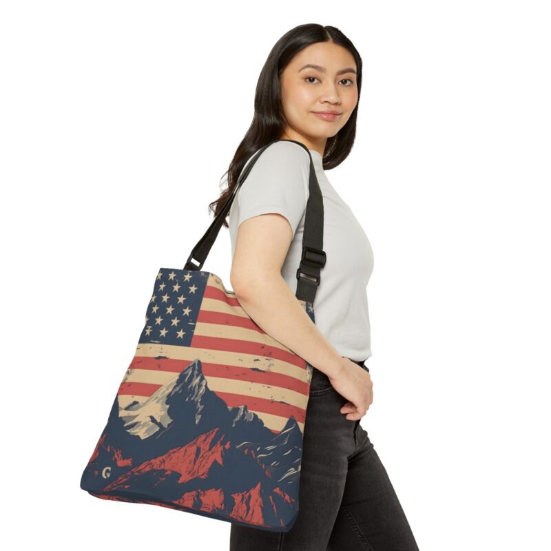 Usa Mountain Flag Adjustable Tote Bag