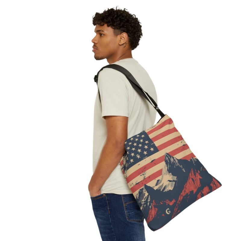 Usa Mountain Flag Adjustable Tote Bag