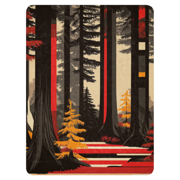 Mid-century Forest Sherpa Blanket
