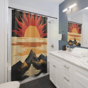 Mountain Sunset Shower Curtain