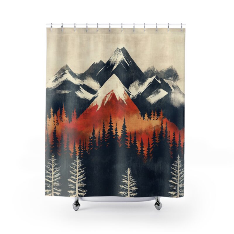 Distressed Mountains Shower Curtain