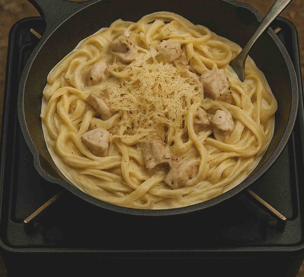 Camp Stove Chicken Alfredo Recipe