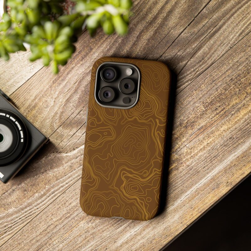 Brown Firebrush Topo Phone Case
