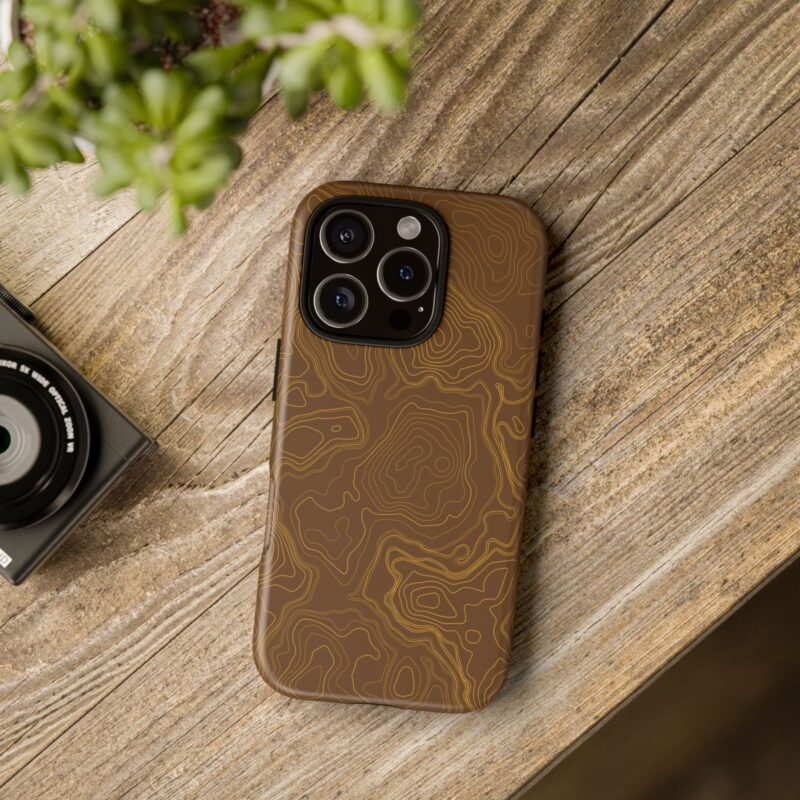 Brown Firebrush Topo Phone Case