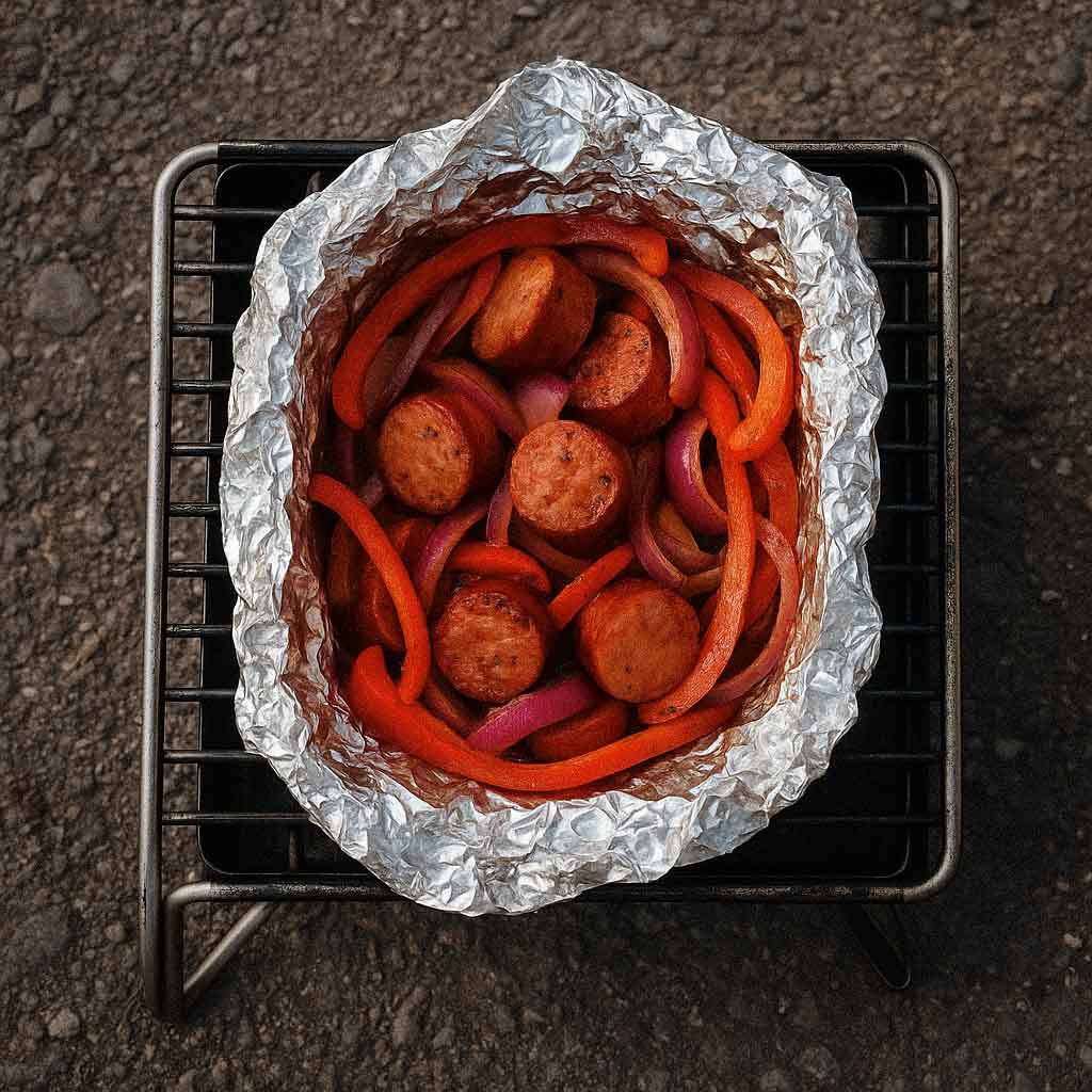 Fire-Grilled Sausage & Pepper Foil Packs Recipe