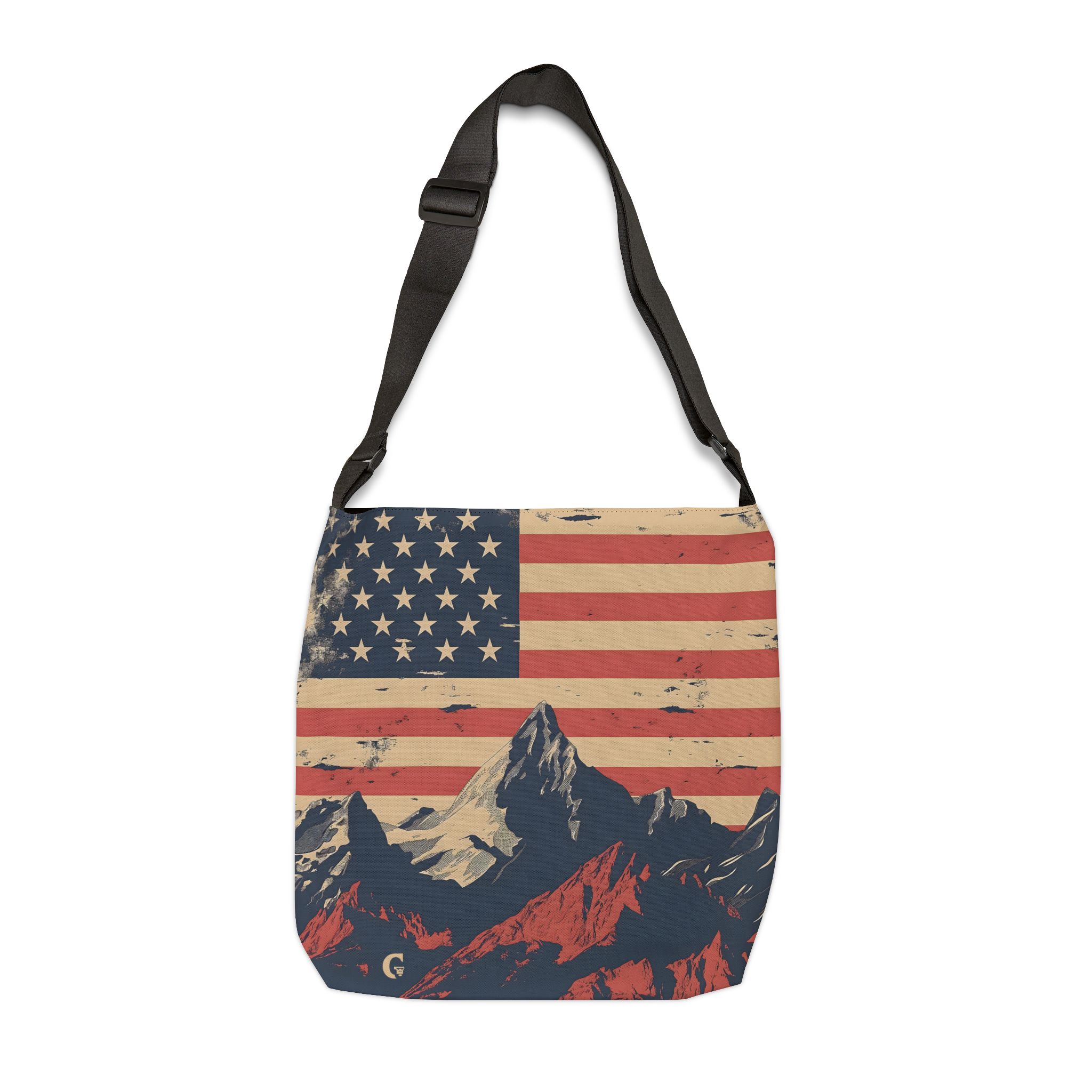USA Mountain Flag Adjustable Tote Bag - Gorilla Dirt USA Mountain Flag Adjustable Tote Bag
