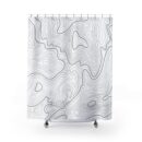 White Topography Shower Curtain
