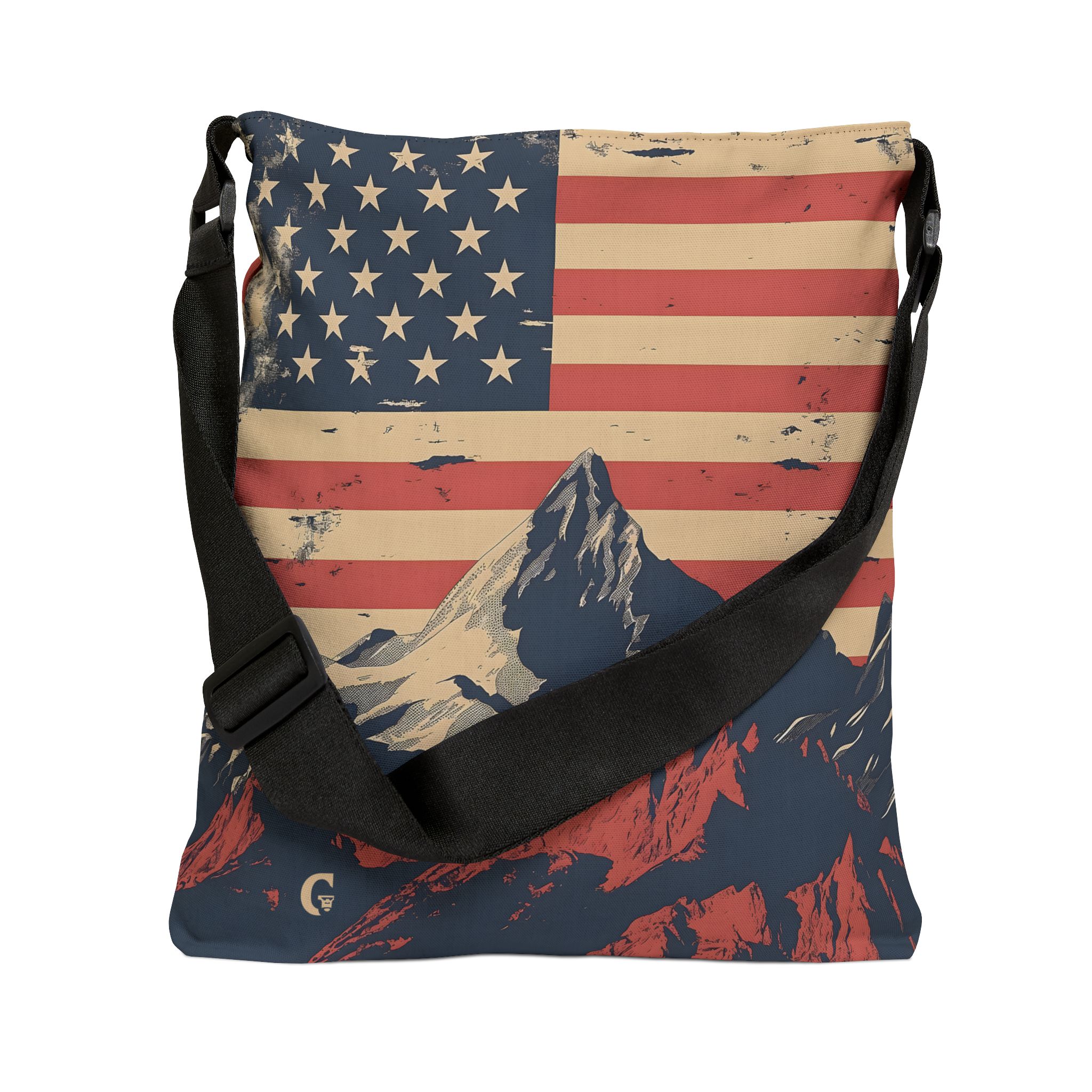 USA Mountain Flag Adjustable Tote Bag - Gorilla Dirt USA Mountain Flag Adjustable Tote Bag - Image 7