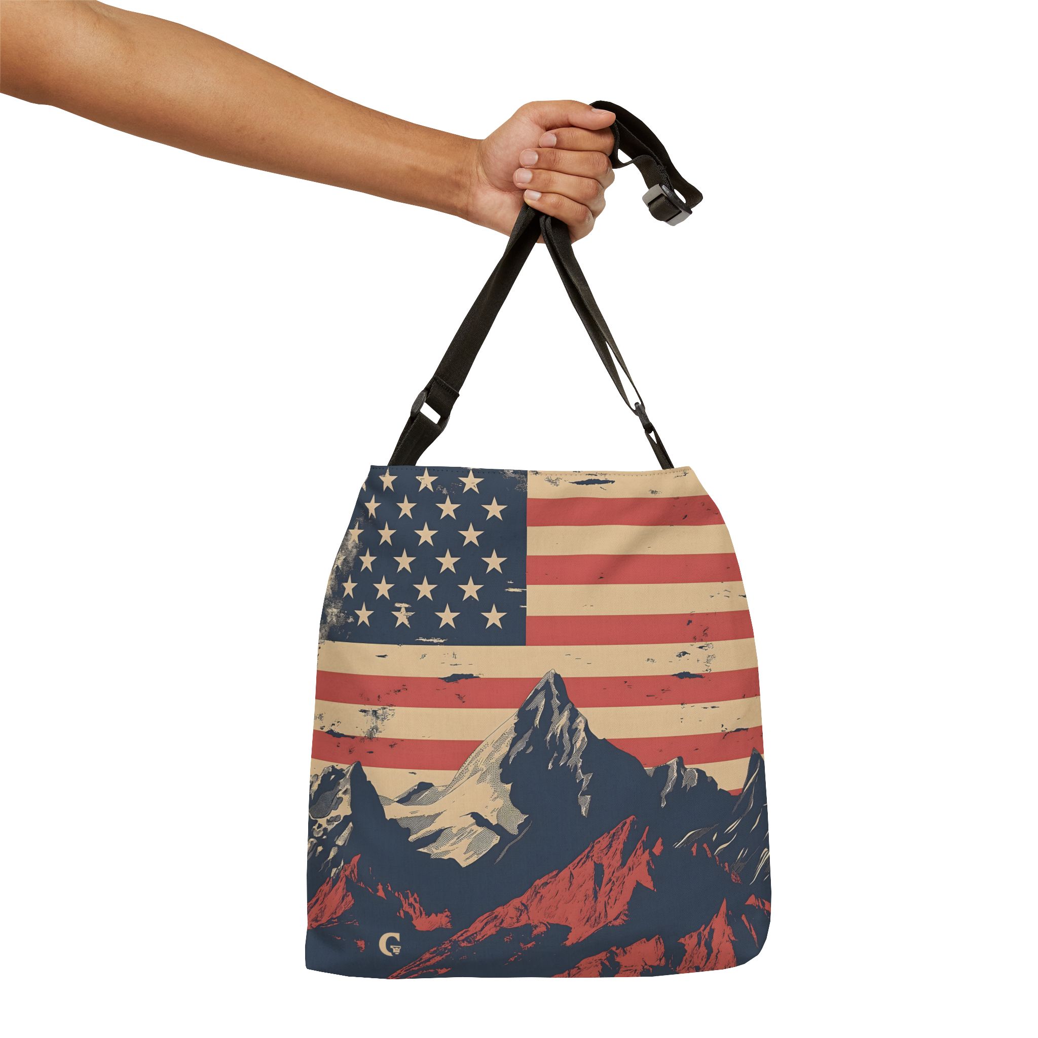 USA Mountain Flag Adjustable Tote Bag - Gorilla Dirt USA Mountain Flag Adjustable Tote Bag - Image 4
