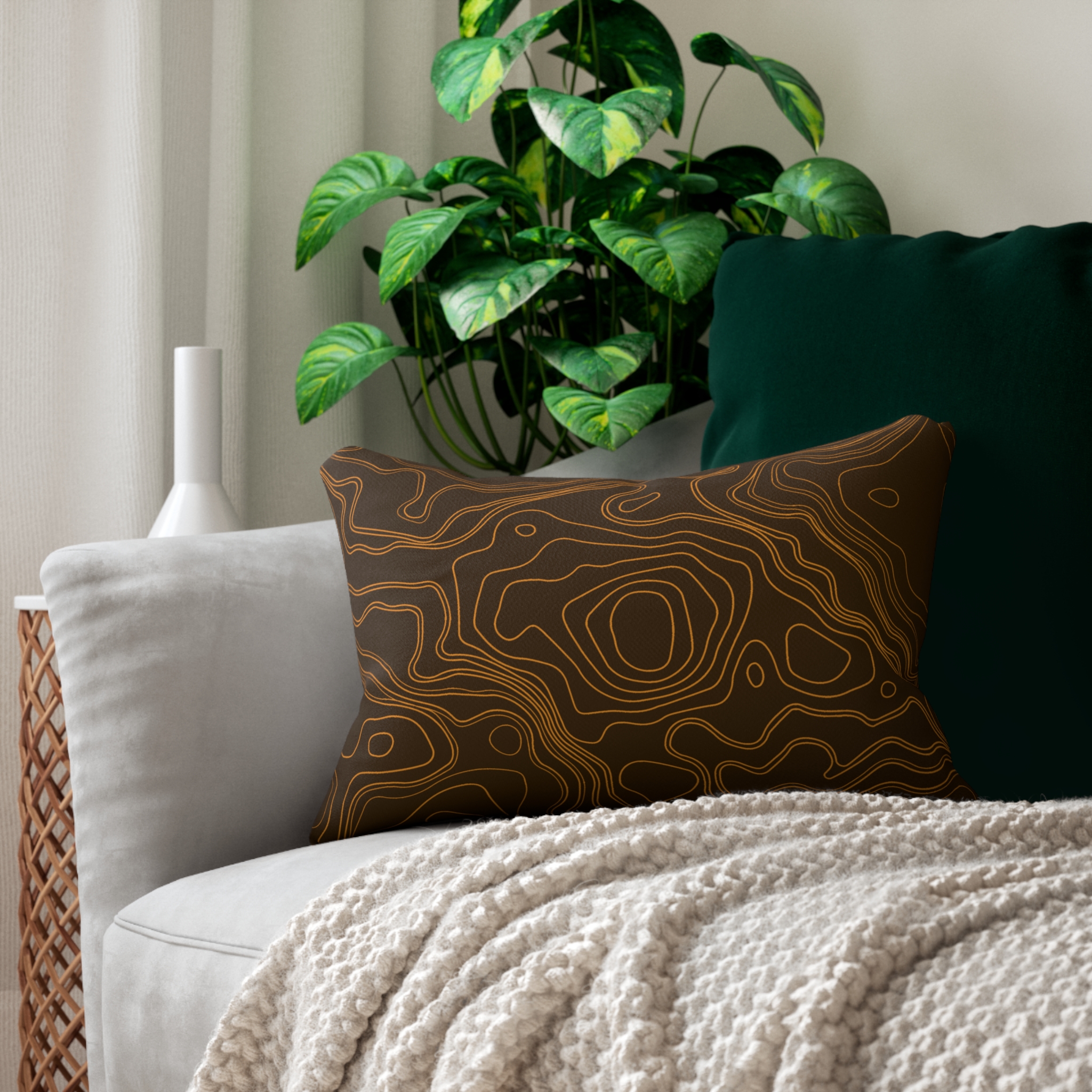 Brown Topo Lumbar Pillow - Gorilla Dirt Brown Topo Lumbar Pillow - Image 5