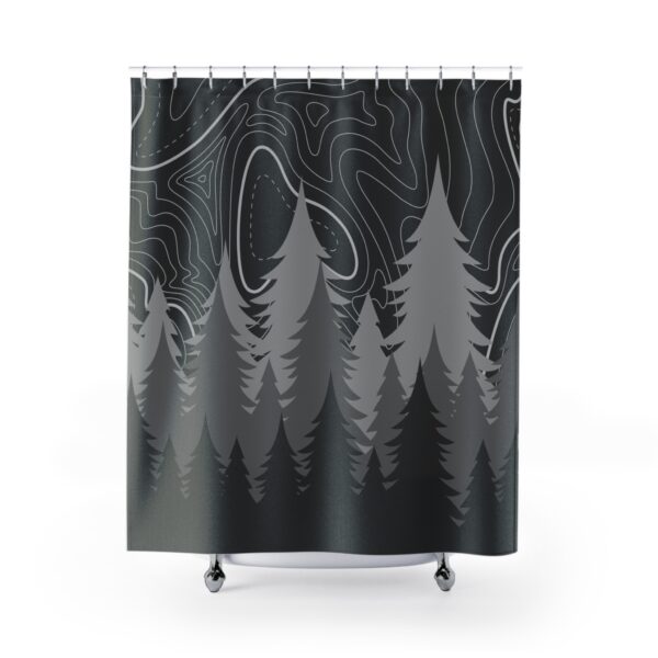Dark Topo Shower Curtain v2