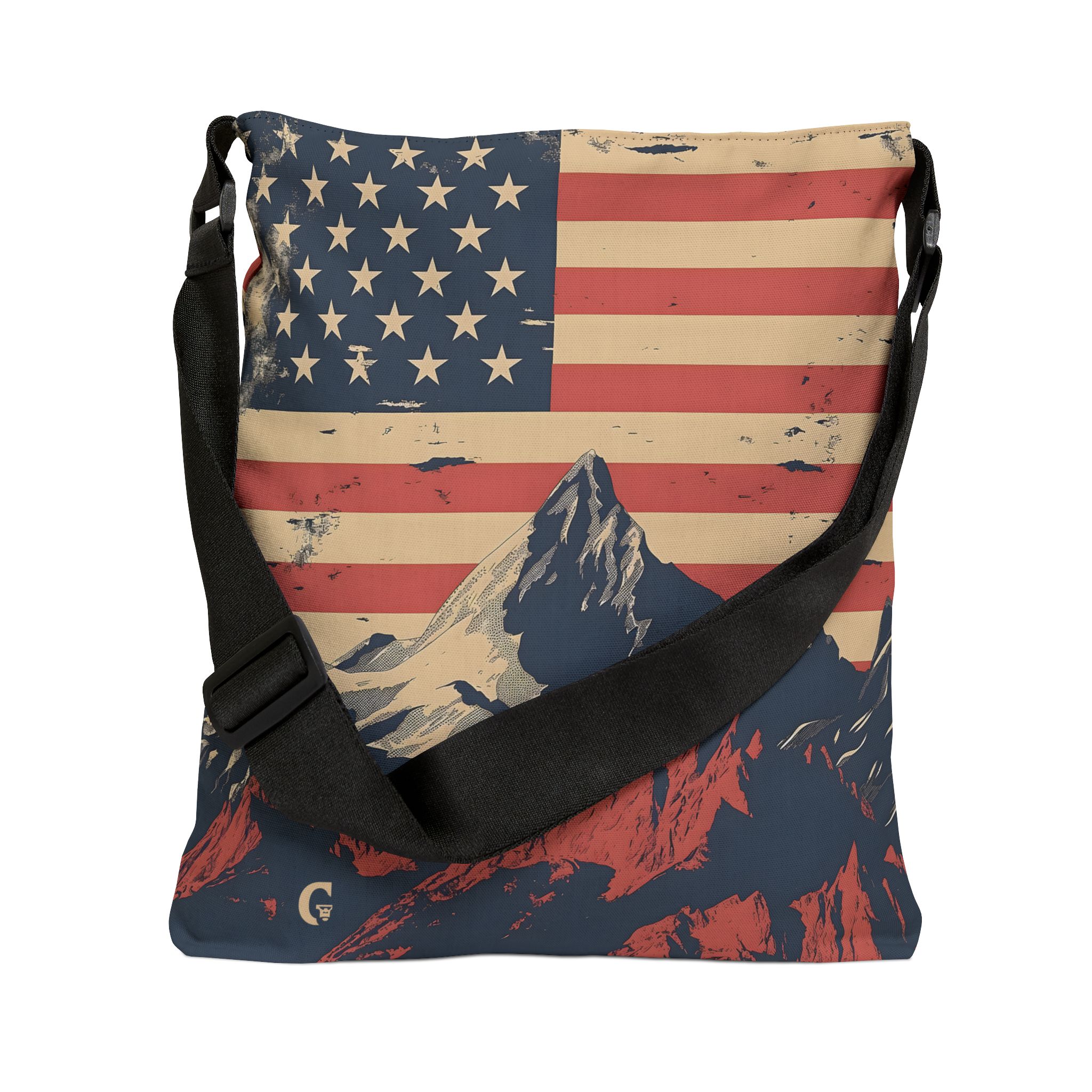 USA Mountain Flag Adjustable Tote Bag - Gorilla Dirt USA Mountain Flag Adjustable Tote Bag - Image 3