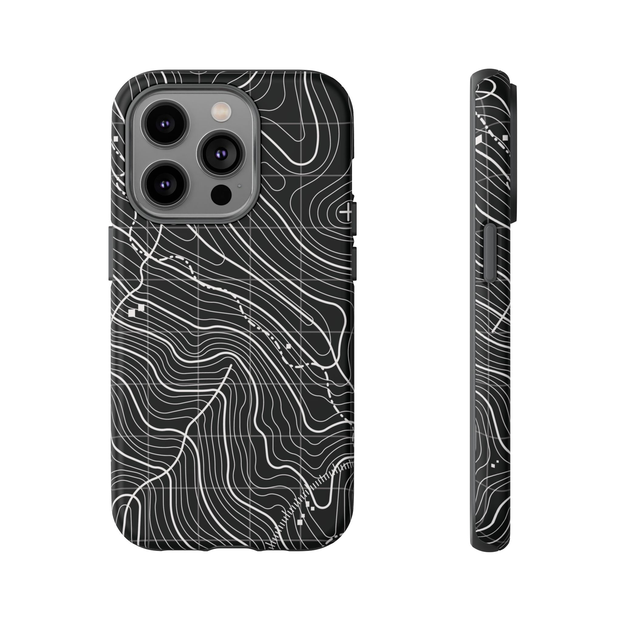 Black Topography Phone Case - Gorilla Dirt Black Topography Phone Case - Image 3