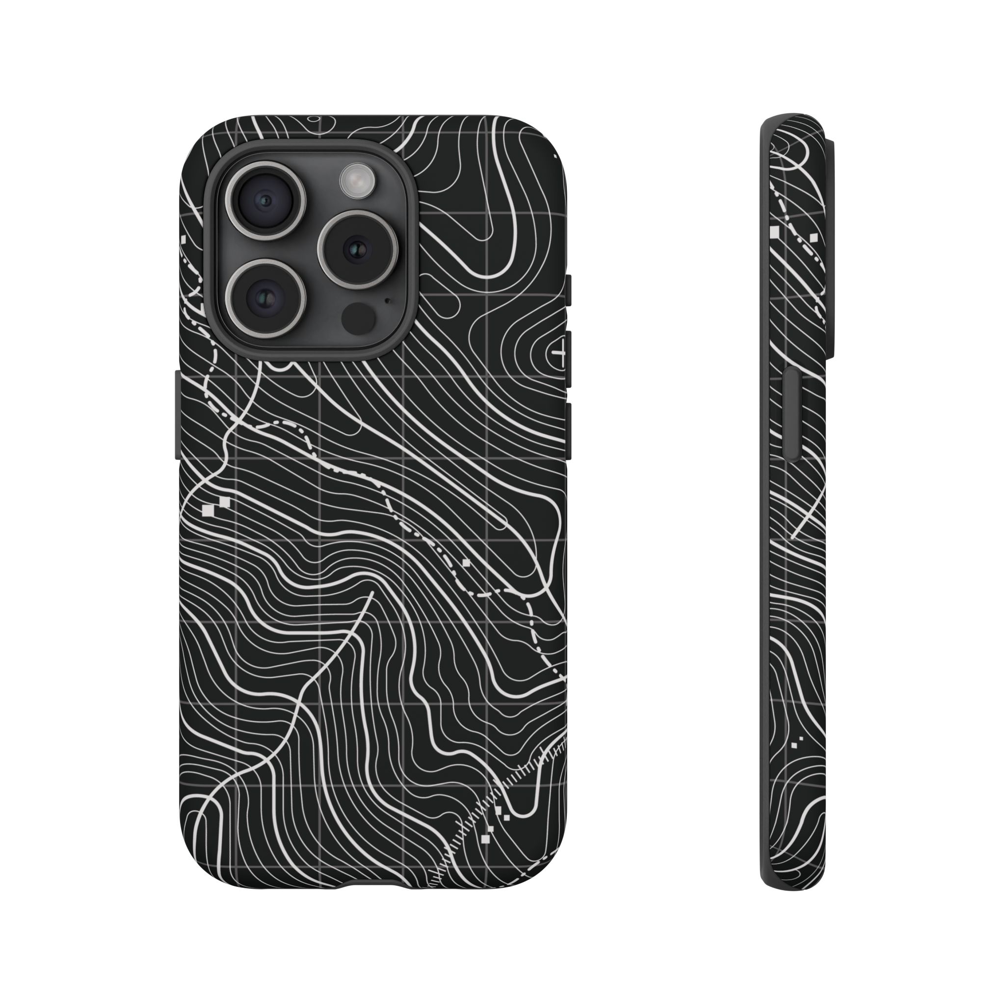 Black Topography Phone Case - Gorilla Dirt Black Topography Phone Case - Image 10
