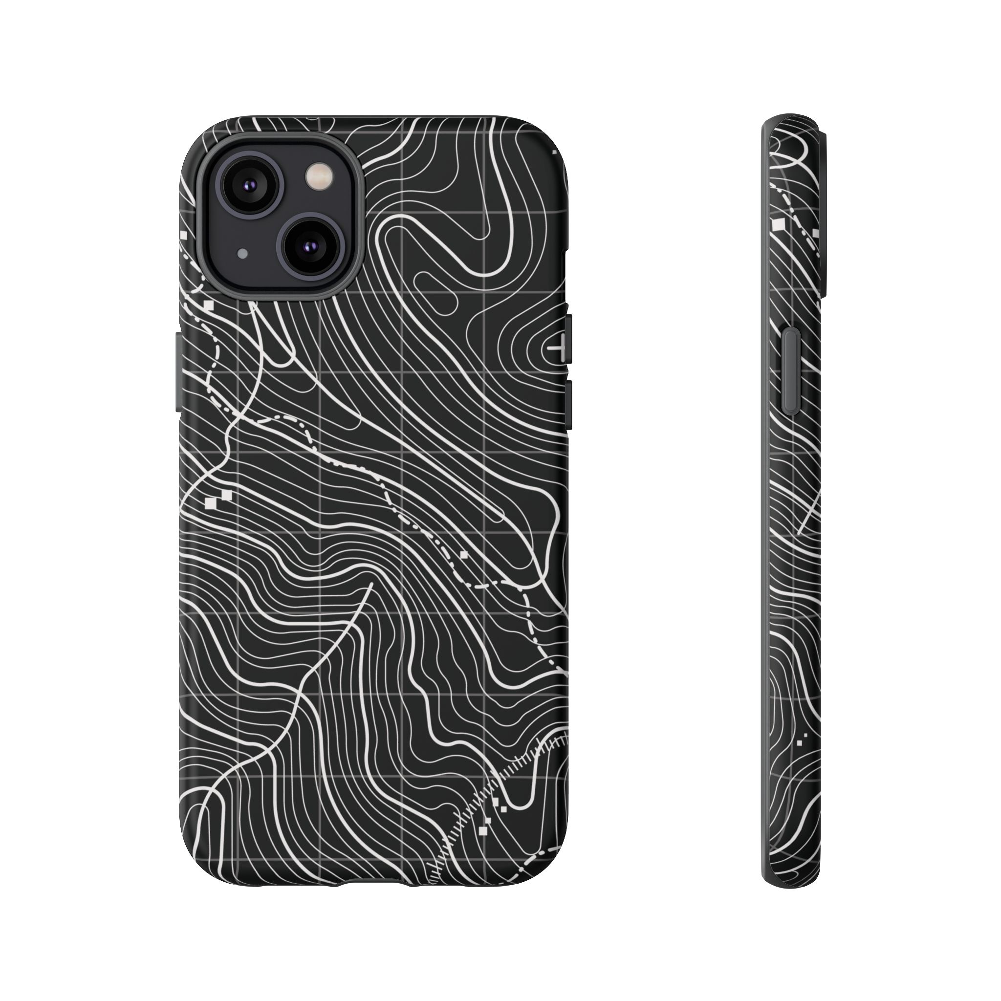 Black Topography Phone Case - Gorilla Dirt Black Topography Phone Case - Image 4