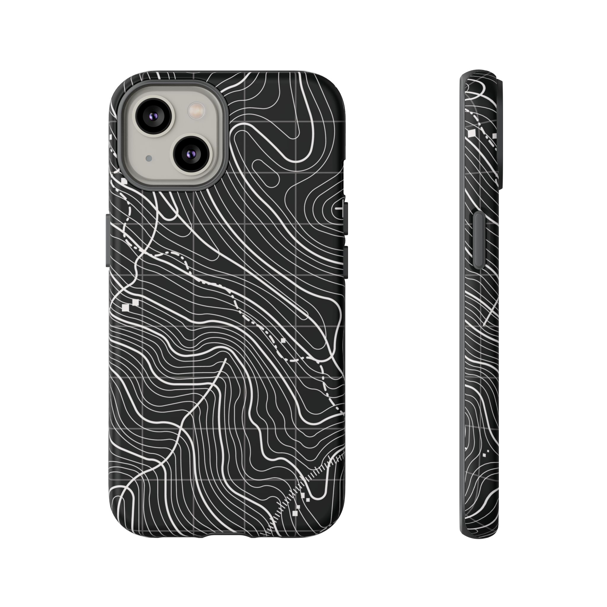 Black Topography Phone Case - Gorilla Dirt Black Topography Phone Case - Image 2
