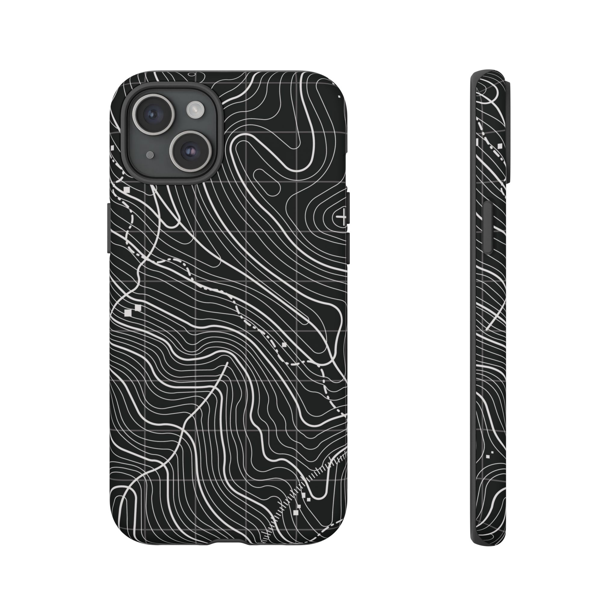 Black Topography Phone Case - Gorilla Dirt Black Topography Phone Case - Image 9