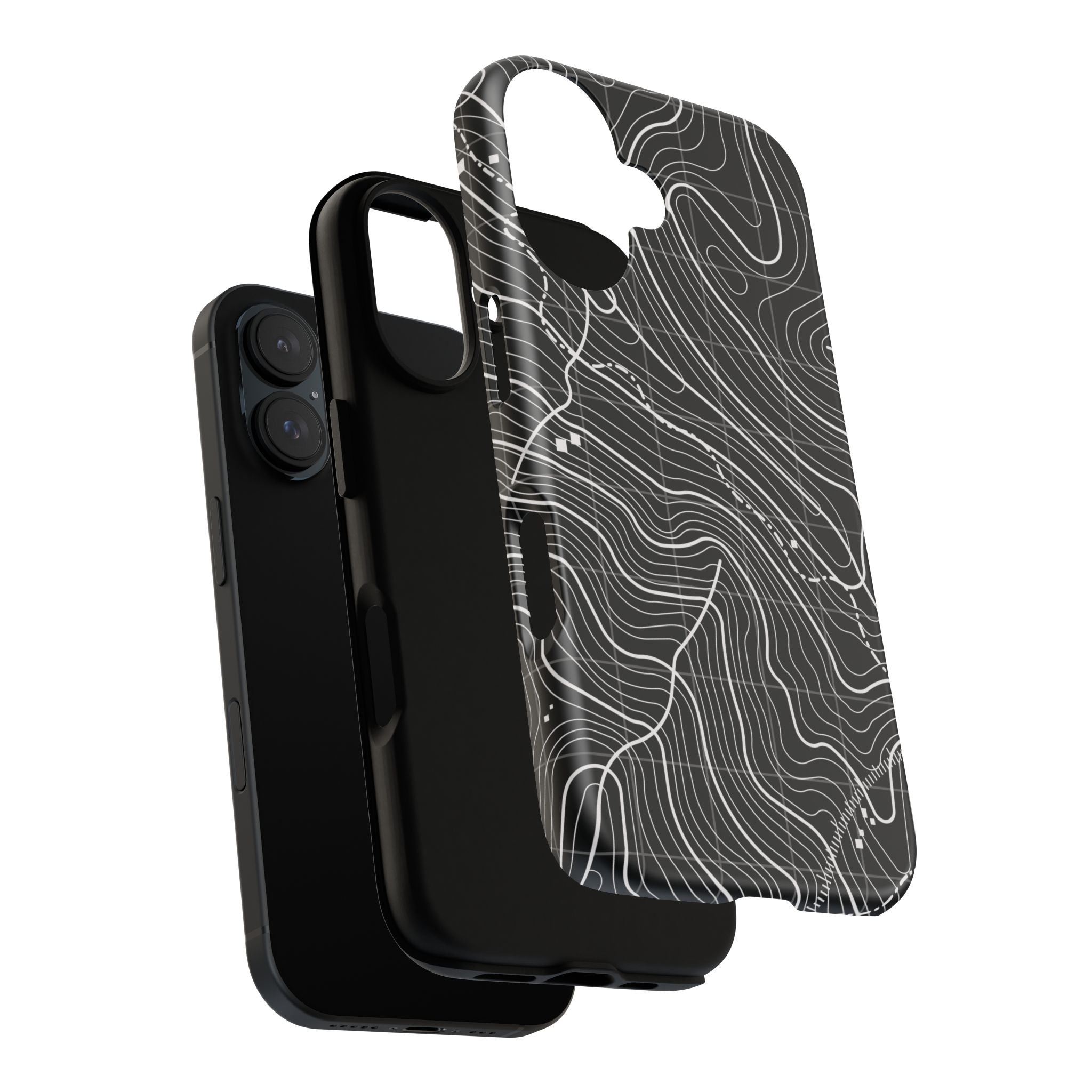 Black Topography Phone Case - Gorilla Dirt Black Topography Phone Case - Image 18