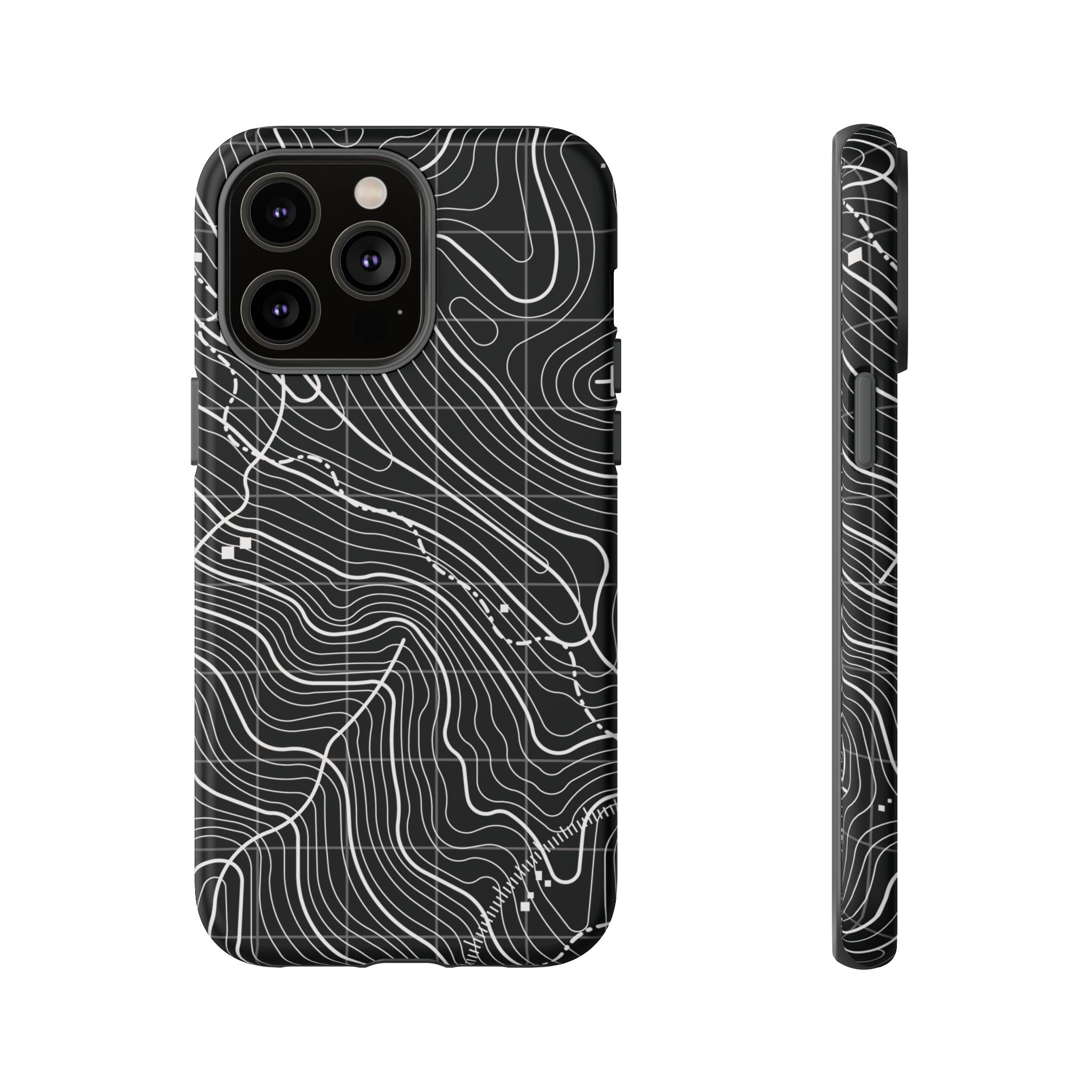 Black Topography Phone Case - Gorilla Dirt Black Topography Phone Case - Image 5