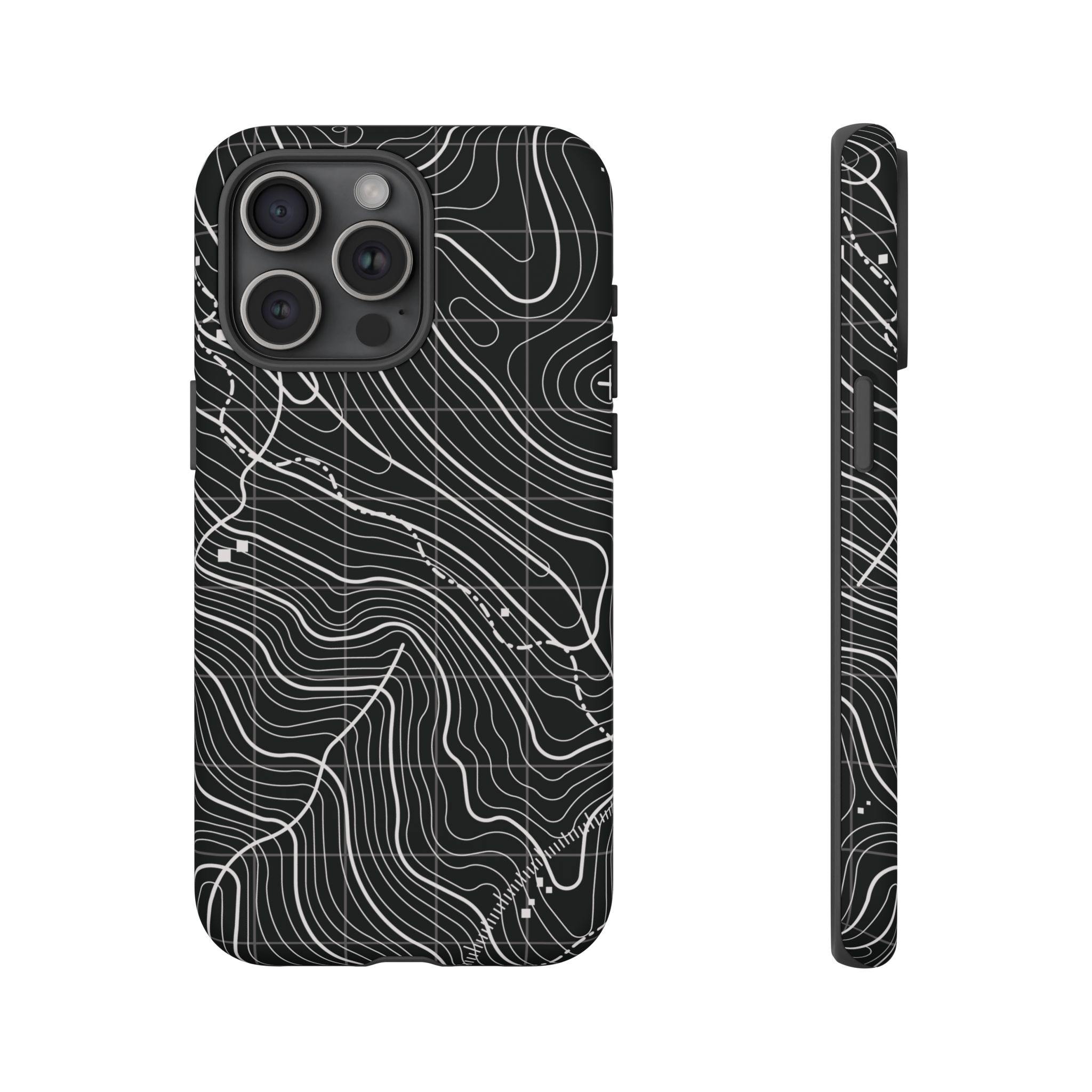 Black Topography Phone Case - Gorilla Dirt Black Topography Phone Case - Image 11