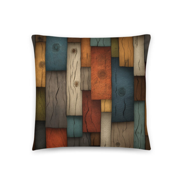 Color Wood Throw Pillow